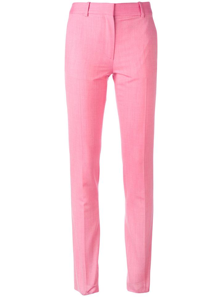 Victoria Beckham - Straight-leg Trousers - Women - Cotton/wool - 10, Pink/purple, Cotton/wool