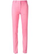 Victoria Beckham - Straight-leg Trousers - Women - Cotton/wool - 10, Pink/purple, Cotton/wool