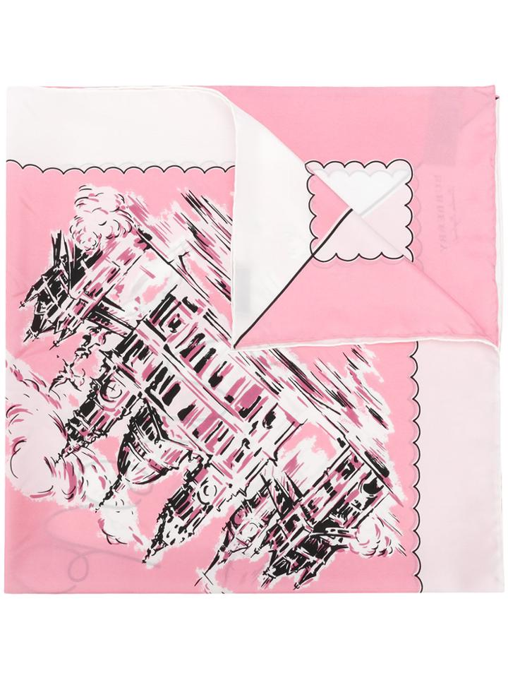 Burberry London Print Scarf - Pink & Purple