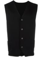 Issey Miyake Men Knitted Waistcoat, Size: 5, Black, Lyocell/wool