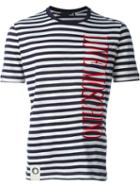 Love Moschino Striped T-shirt, Men's, Size: M, Blue, Cotton