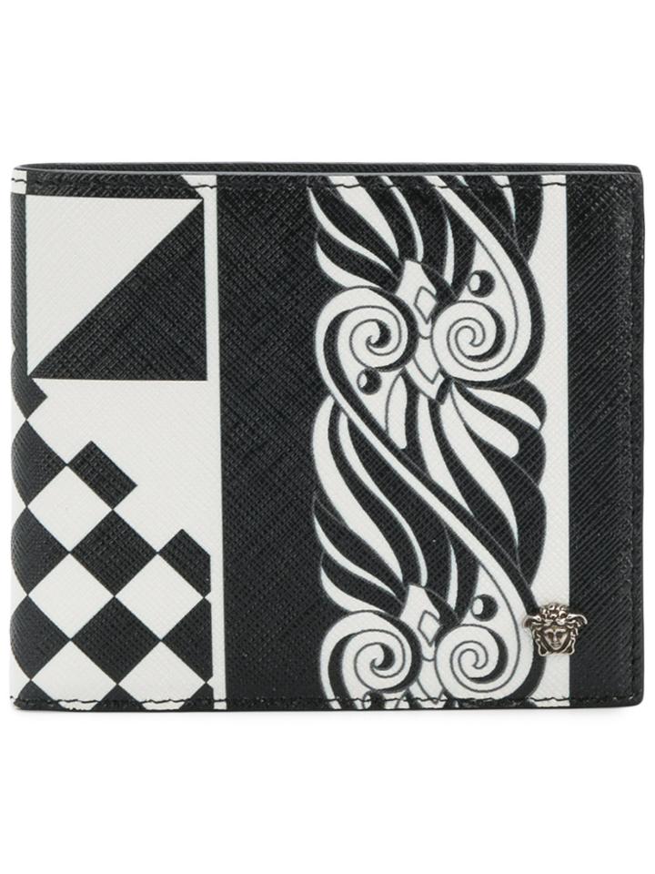 Versace Baroque Printed Wallet - Black