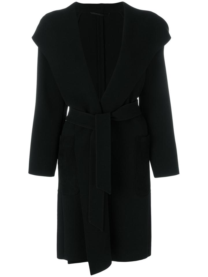 Max Mara Wraparound Coat - Black