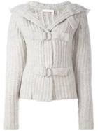 See By Chloé Hooded Cardigan, Women's, Size: Large, Grey, Acrylic/nylon/mohair/wool