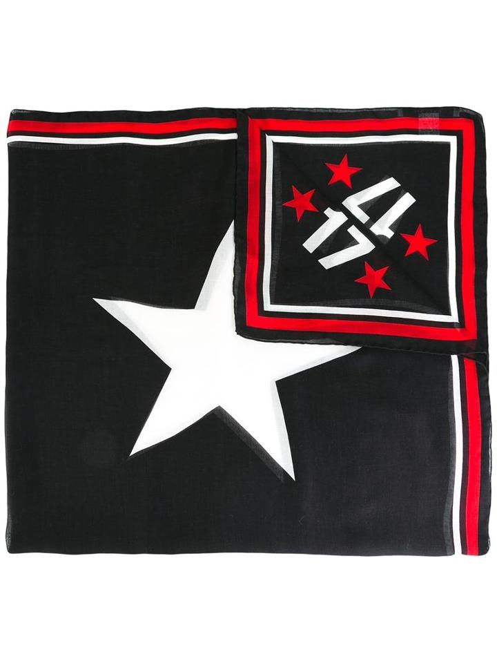 Givenchy 17 Print Scarf, Adult Unisex, Black, Modal/cashmere