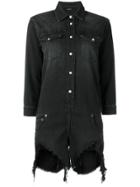 R13 Denim Frayed Playsuit - Black