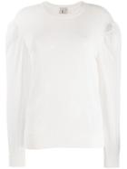 L'autre Chose Gathered Sleeve Knitted Top - White