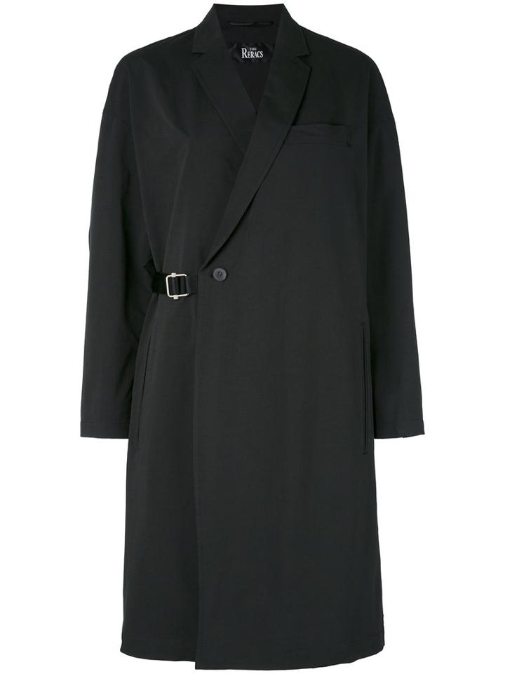 The Reracs - Wrap Belted Coat - Women - Nylon/polyester - L, Black, Nylon/polyester