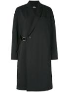 The Reracs - Wrap Belted Coat - Women - Nylon/polyester - L, Black, Nylon/polyester