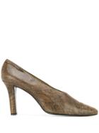 Yves Saint Laurent Pre-owned Snakeskin-effect Pumps - Brown