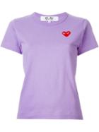 Comme Des Garçons Play Embroidered Heart T-shirt, Women's, Size: S, Pink/purple, Cotton