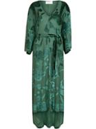 Lilly Sarti - Velvet Panel Midi Dress - Women - Polyester/viscose - 38, Green, Polyester/viscose