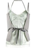 Mm6 Maison Margiela Wrap Tie Lace Camisole - Grey