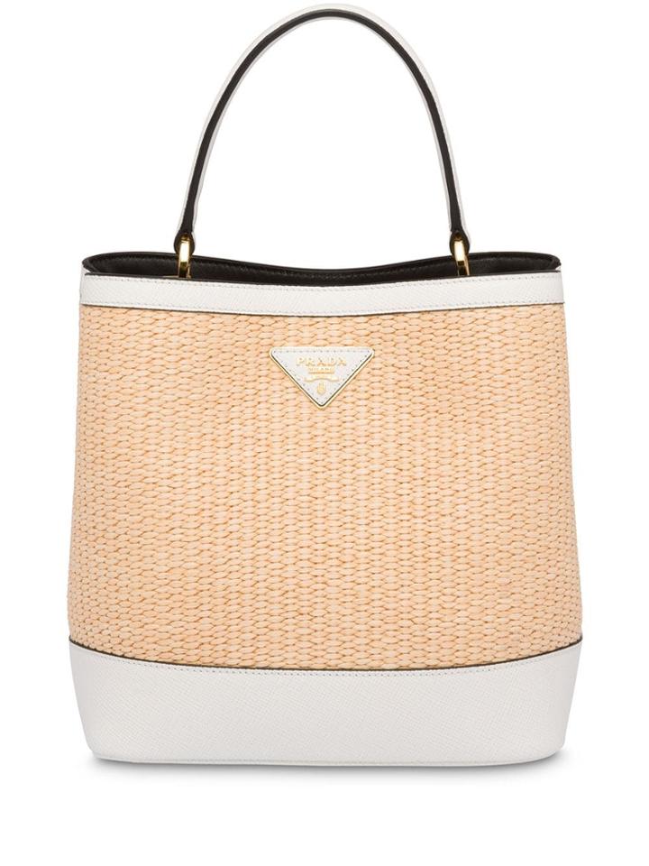 Prada Panier Medium Straw Bag - Neutrals