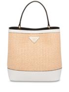 Prada Panier Medium Straw Bag - Neutrals