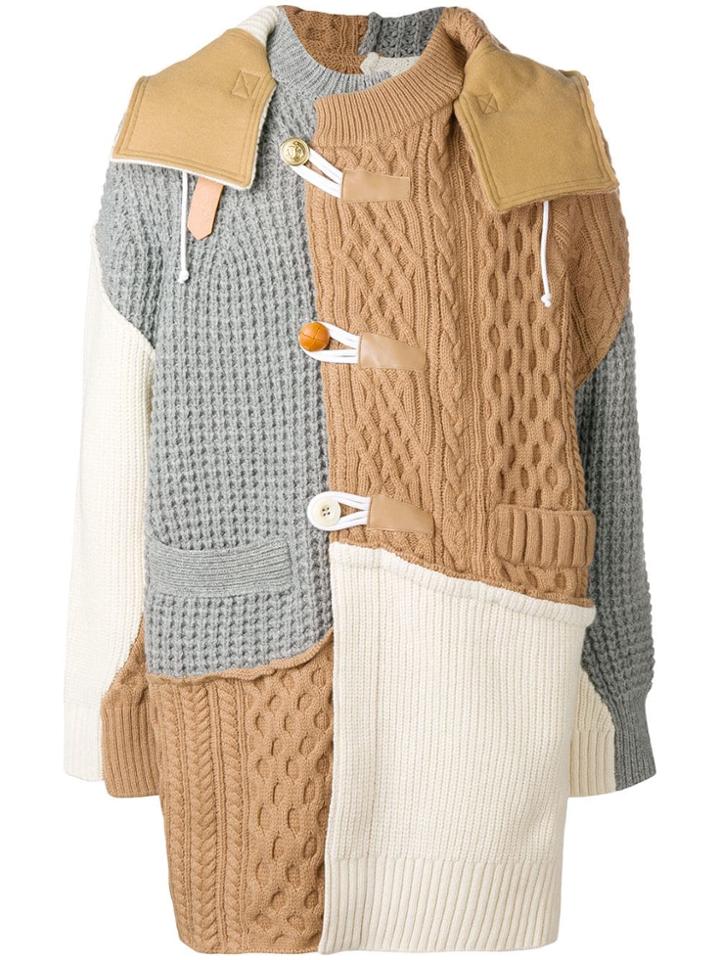 Sacai Patchwork Coat - Nude & Neutrals