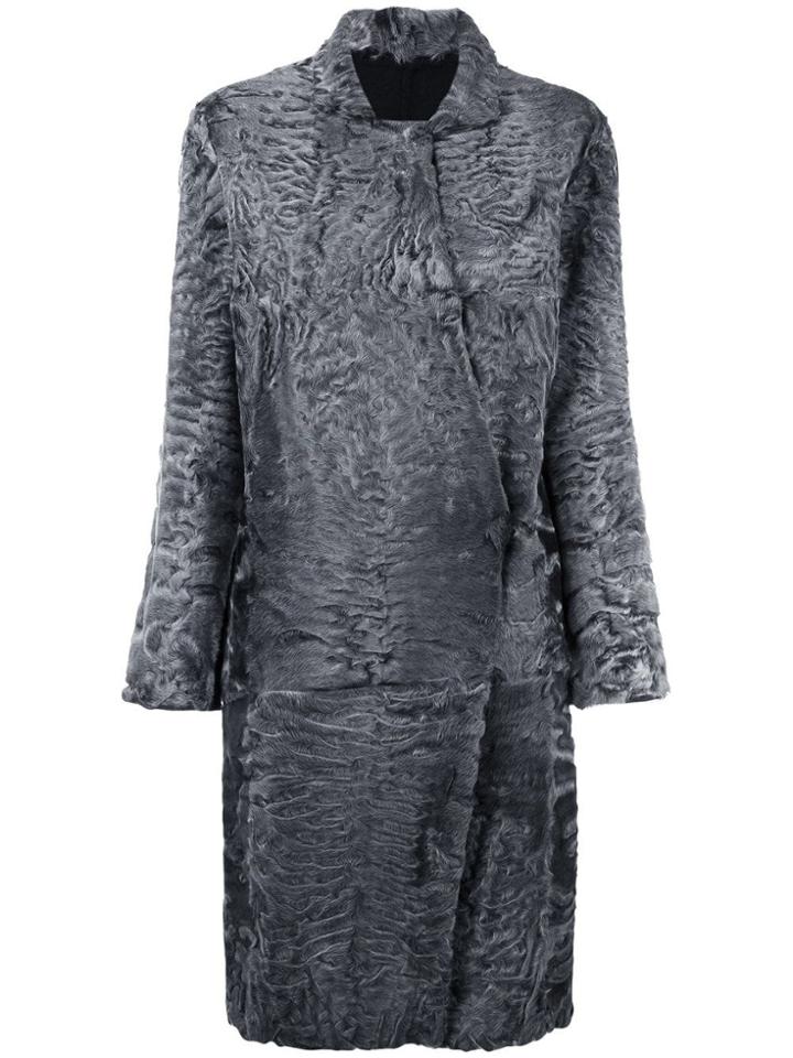 32 Paradis Sprung Frères Astrakhan Midi Coat - Grey