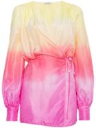 Attico Silk Ombre Wrap Dress - Multicolour