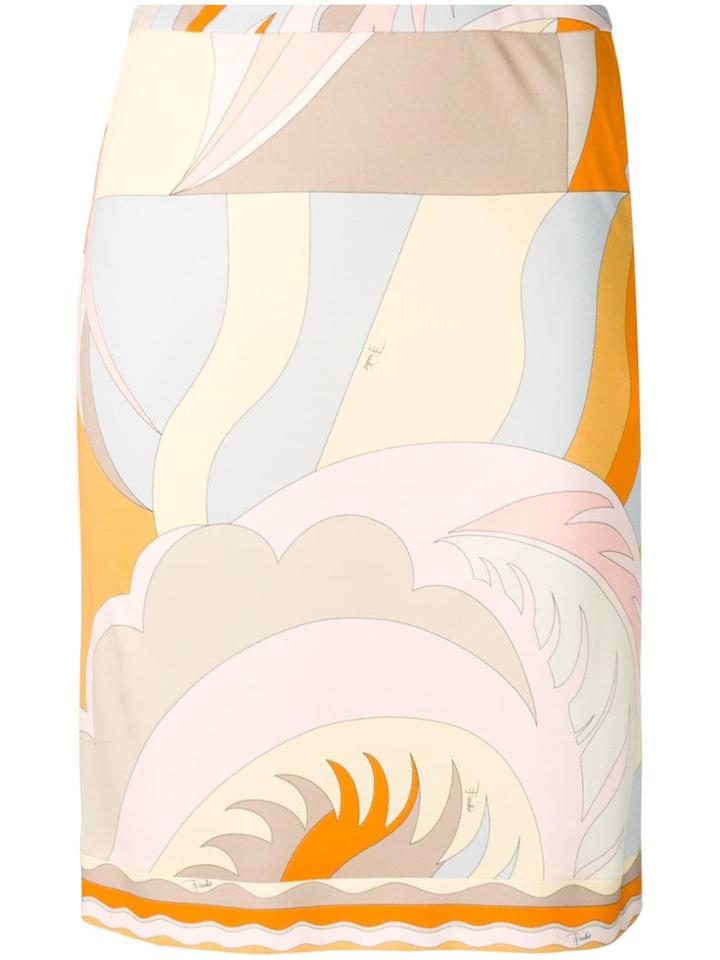 Emilio Pucci Abstract Print Straight Skirt - Neutrals