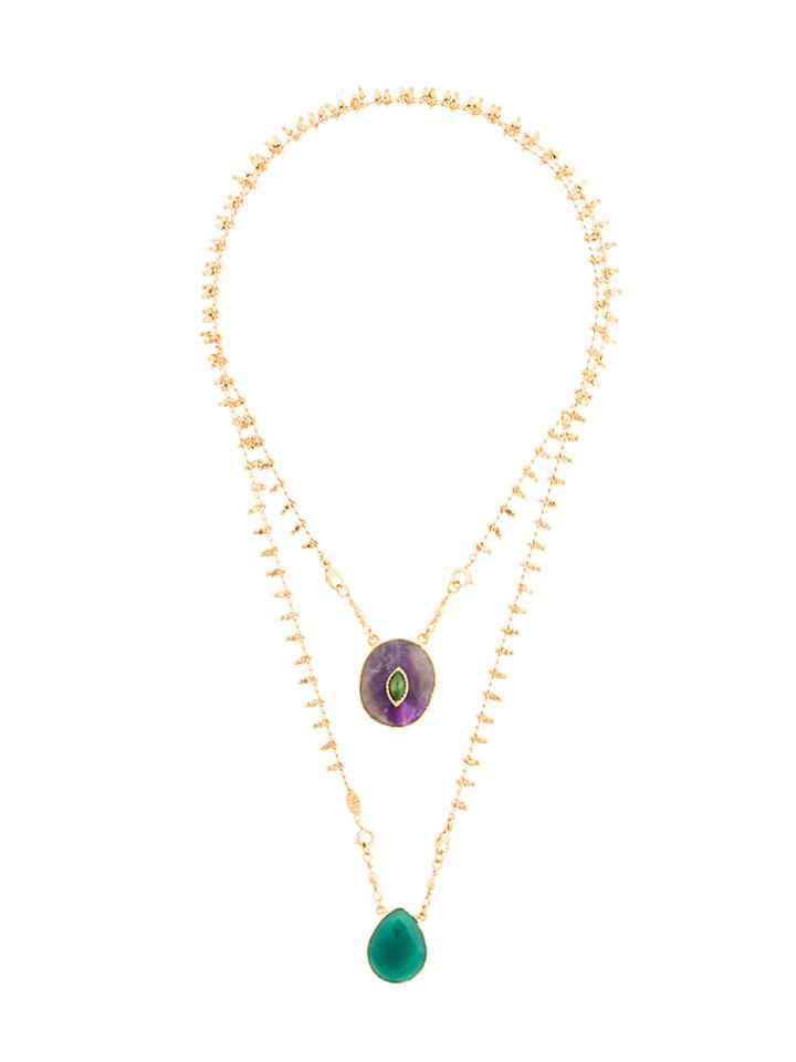 Gas Bijoux Scapulaire Serti Necklace - Metallic