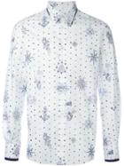 Alexander Mcqueen Tattoo Print Shirt, Men's, Size: 52, White, Cotton