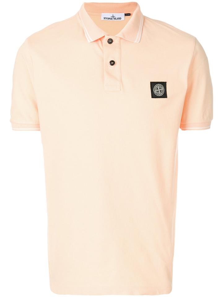 Stone Island Logo Polo Top - Yellow & Orange