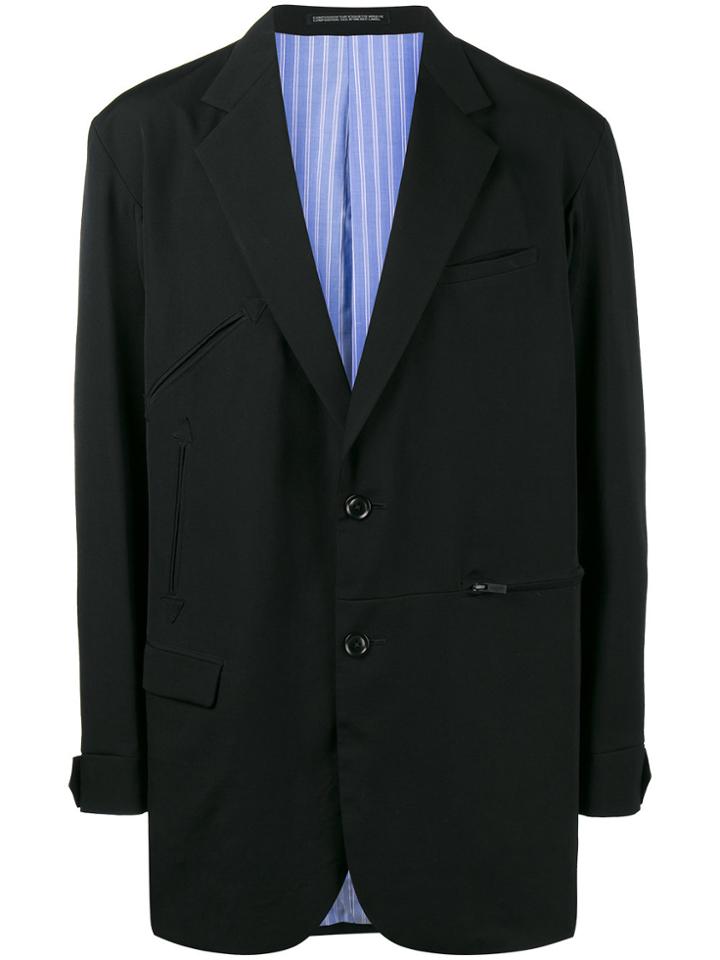 Yohji Yamamoto Single Breasted Gabardine Jacket - Black