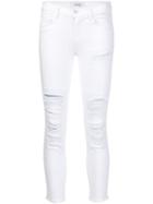 J Brand Distressed Skinny Jeans, Women's, Size: 30, White, Cotton