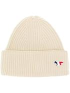 Maison Kitsuné Embroidered Logo Beanie - Neutrals