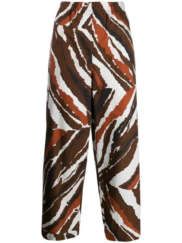 Erika Cavallini Cropped Printed Trousers - White