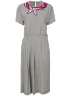 Marco De Vincenzo Micro Gingham Pleated Dress - Grey