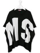 Msgm Kids Knit Logo Cape, Girl's, Size: 8 Yrs, Black