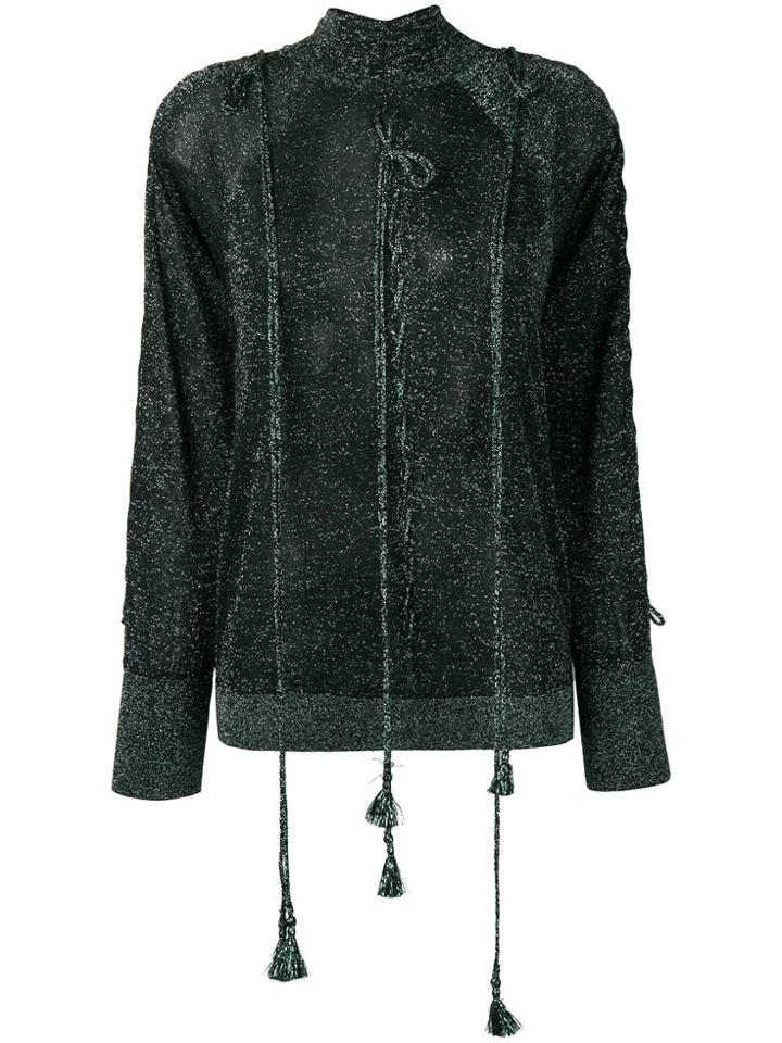 Circus Hotel Tassel Jumper - Green