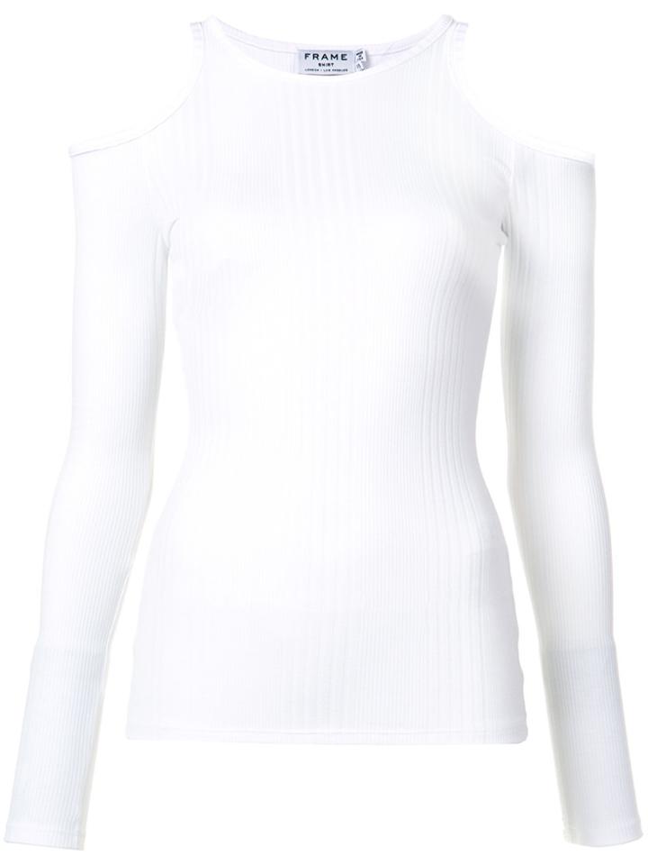 Frame Denim Cold-shoulder Top - White
