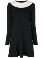 Red Valentino Dress With Contrast Collar Detail - Black