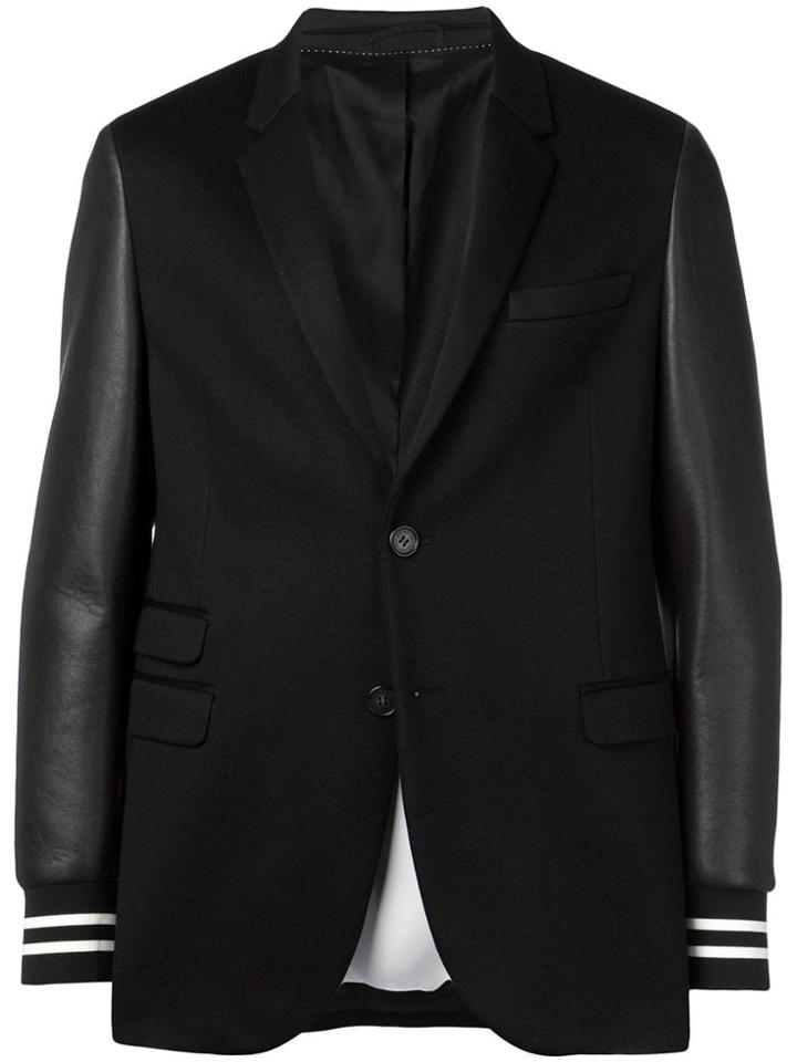 Neil Barrett Contrast Sleeve Blazer - Black