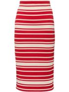 Prada Striped Pencil Skirt - Red