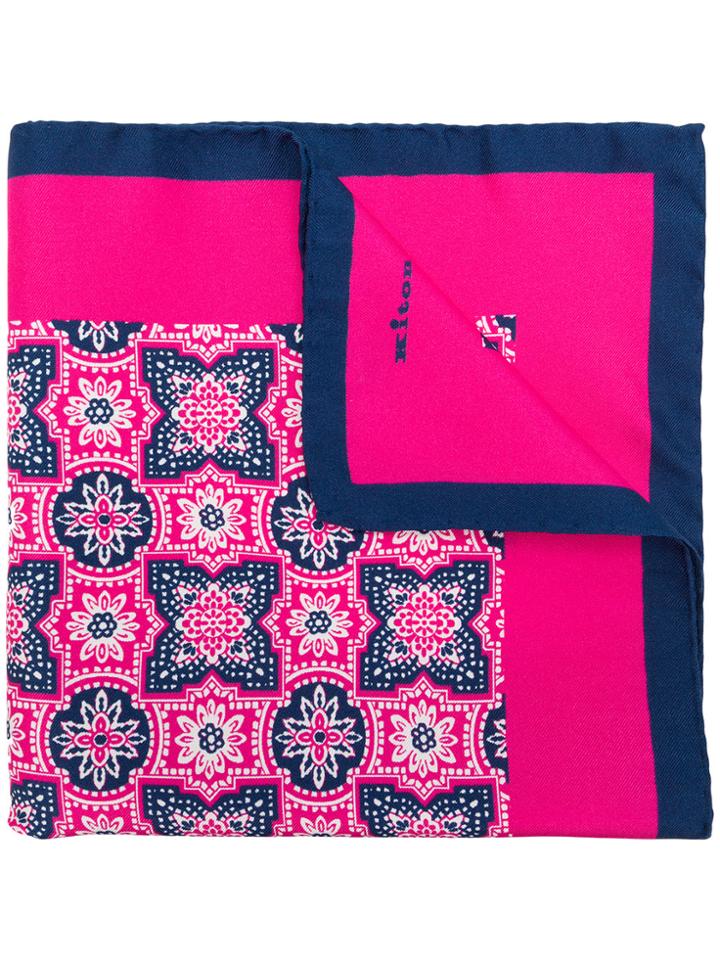 Kiton Floral Print Scarf - Pink & Purple