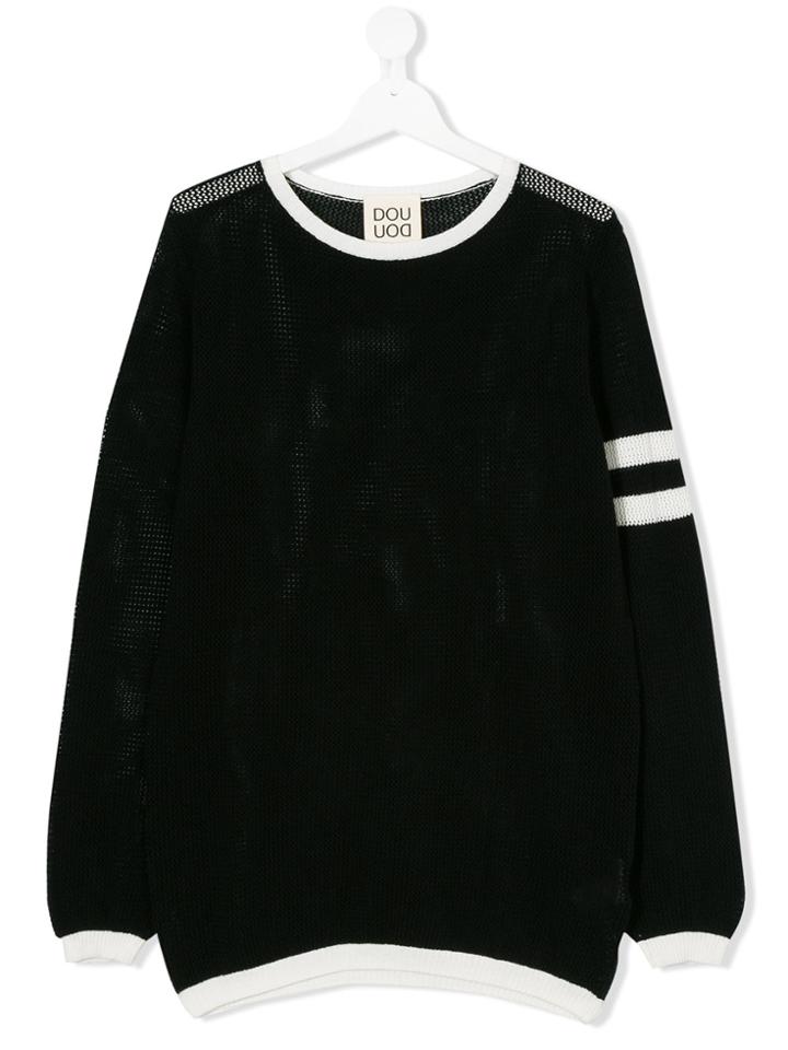Douuod Kids Stripe Detail Jumper - Black
