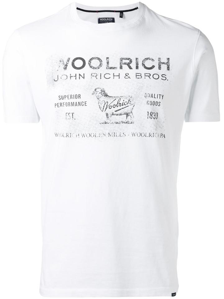 Woolrich - Faded Logo T-shirt - Men - Cotton - L, White, Cotton