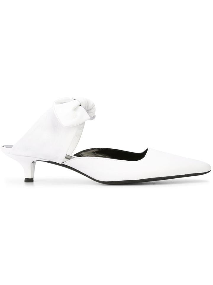 The Row Bow Ribbon Ballerinas - White