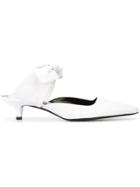 The Row Bow Ribbon Ballerinas - White