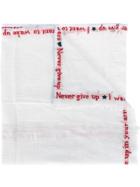 Faliero Sarti Embroidered Micro Check Scarf - White