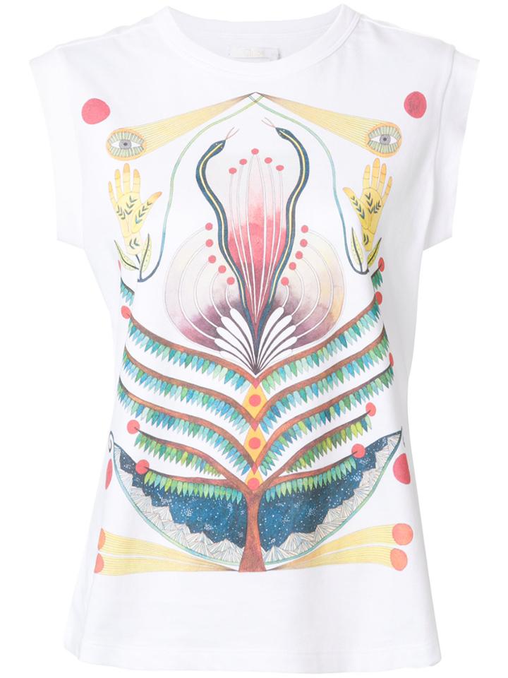 Chloé Printed Sleeveless T-shirt - White