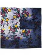 Golden Goose Deluxe Brand Floral Embroidered Scarf - Blue