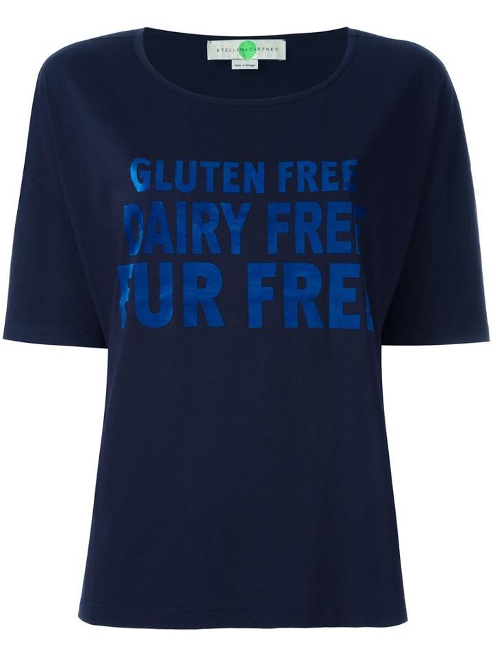 Stella Mccartney Gluten Short Sleeved T-shirt, Women's, Size: 40, Blue, Cotton/viscose