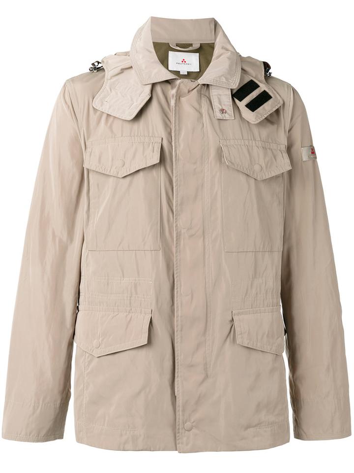 Peuterey Multi-pockets Hooded Jacket, Men's, Size: Medium, Nude/neutrals, Polyester/polyamide