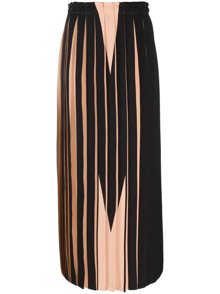 Mm6 Maison Margiela Contrast Pleated Skirt - Black