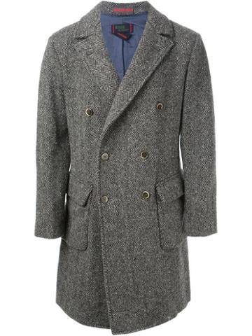 Homme Double Breasted Herringbone Coat