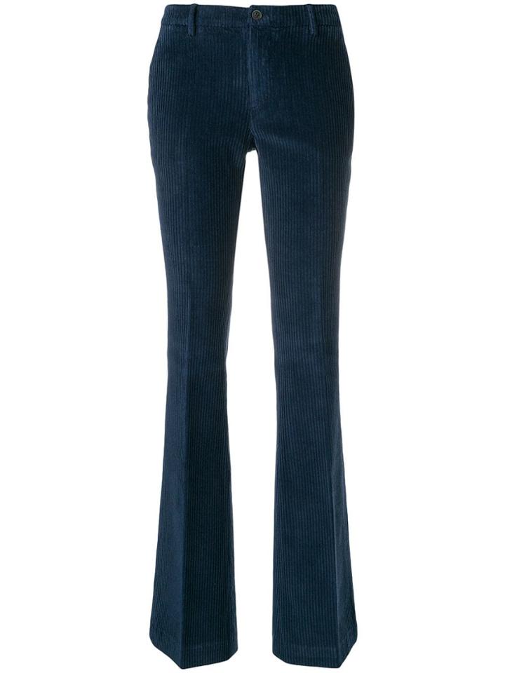 Pt01 Corduroy Flared Trousers - Blue